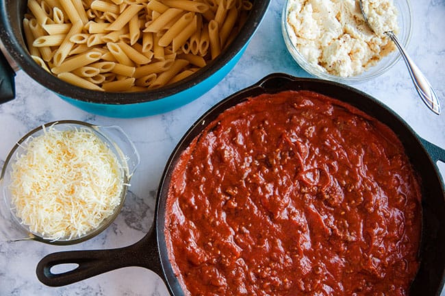 ingredients for skillet ziti