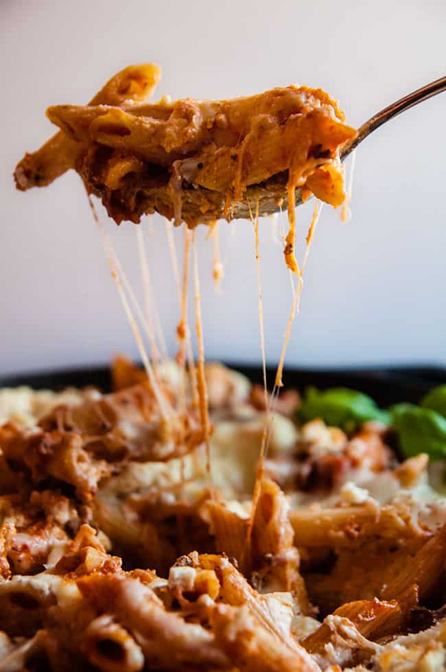 Skillet baked ziti