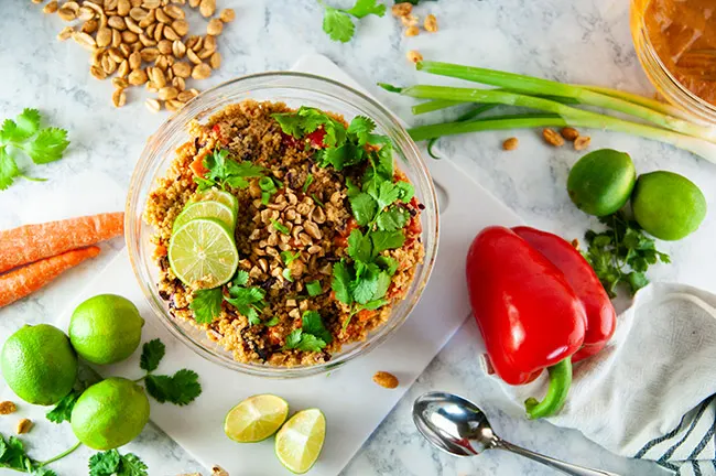 Thai peanut quinoa salad