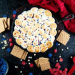 Skillet red white and blue s'mores dip