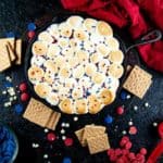Skillet red white and blue s'mores dip
