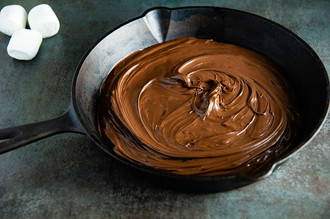 Nutella in a cast iron skillet