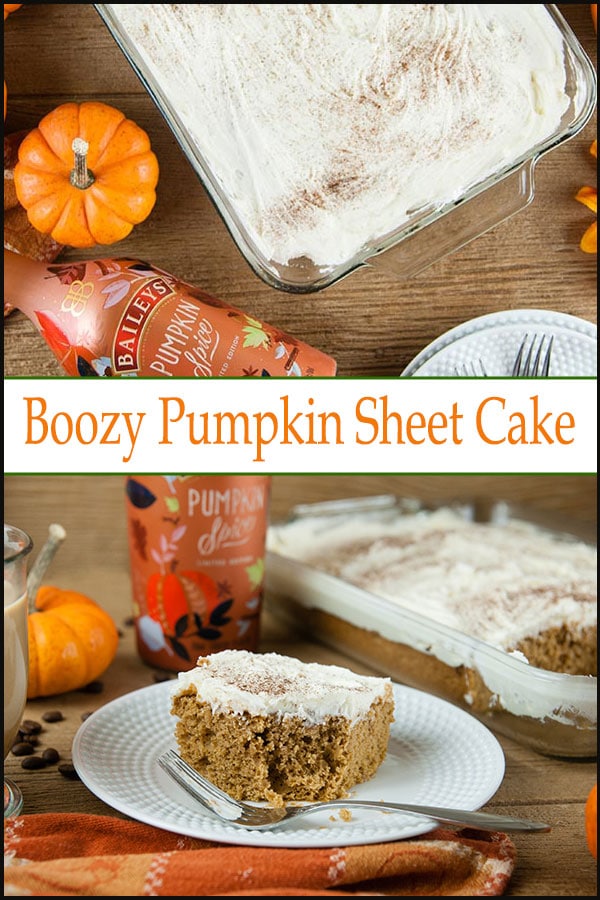 Boozy Pumpkin Sheet Cake - Seasoned Sprinkles