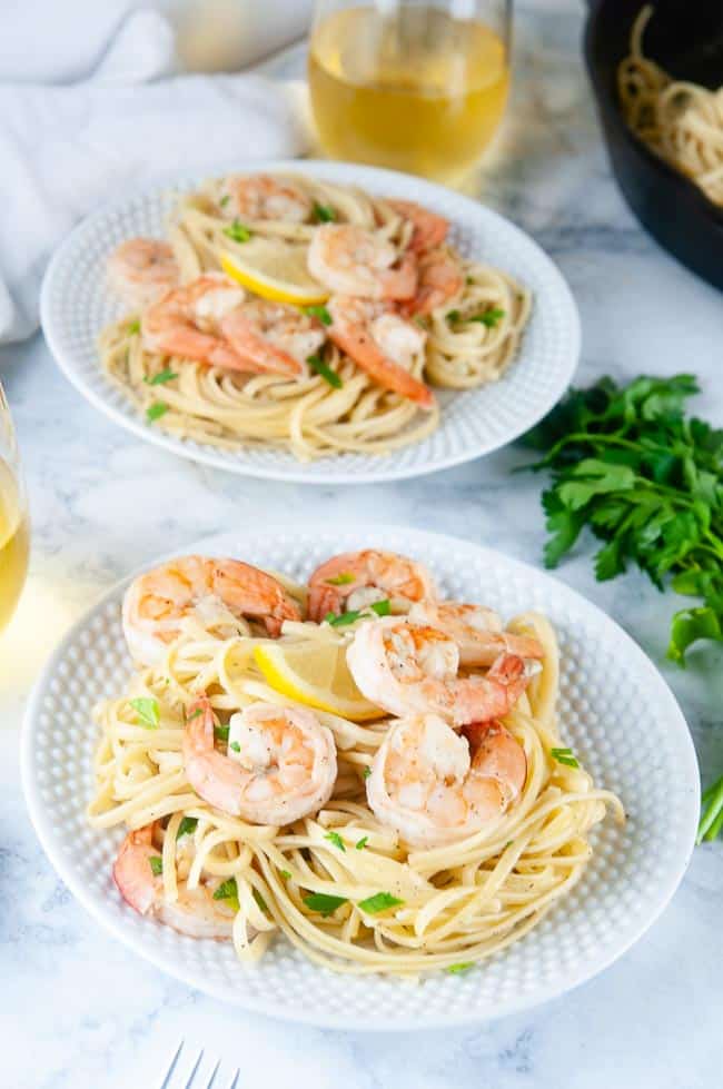 A yummy fancy dinner at home- easy shrimp scampi