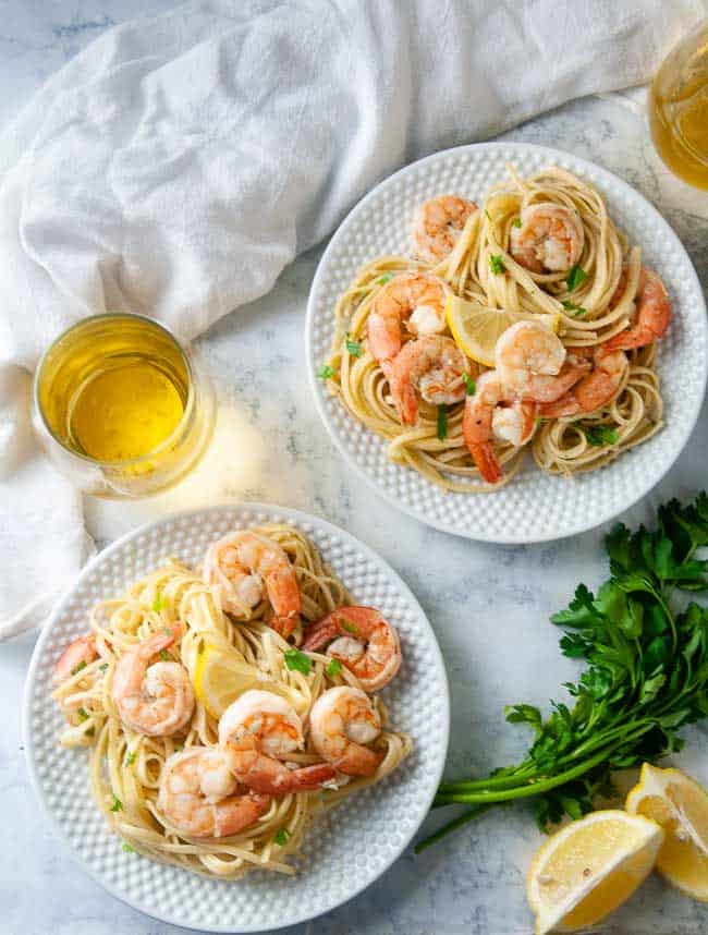 A yummy fancy dinner at home- easy shrimp scampi