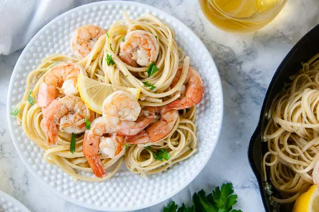 A yummy fancy dinner at home- easy shrimp scampi