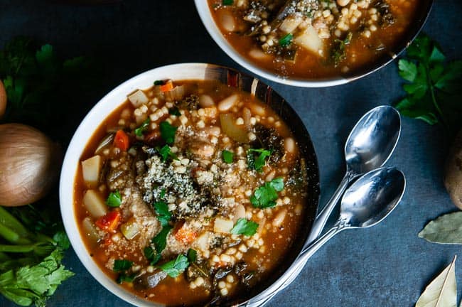 Instant Pot Minestrone makes a cozy vegetarian lunch or dinner.