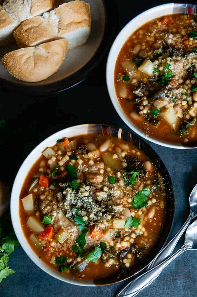 Instant pot minestrone is a vegetarian soup made in the pressure cooker.