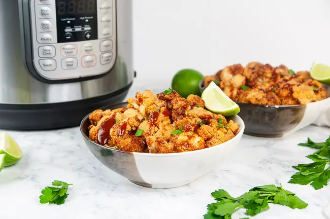 Instant Pot barbecue cauliflower is a flavor packed vegetarian bbq dish