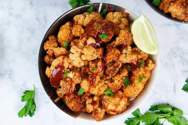 Instant Pot barbecue cauliflower is a bowl of yummy goodness