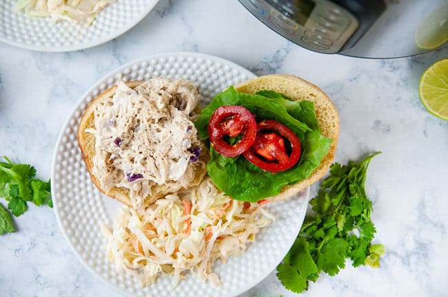 Instant Pot chicken salad with honey mustard is the best lunch.