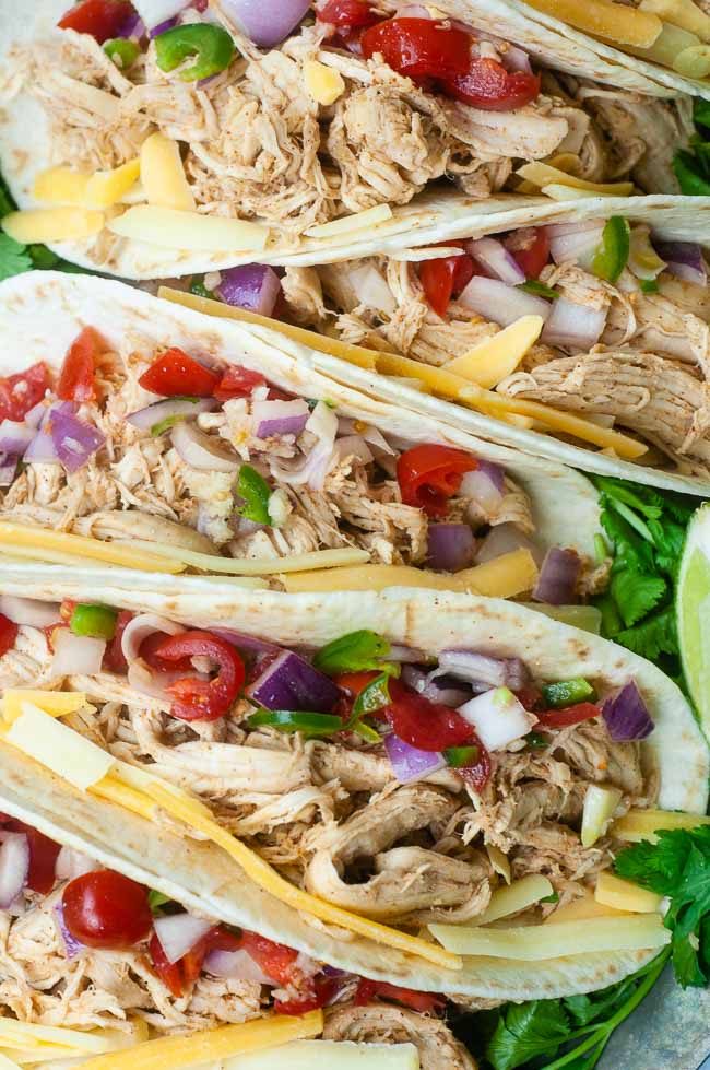 Shredded chicken tacos from an Instant Pot