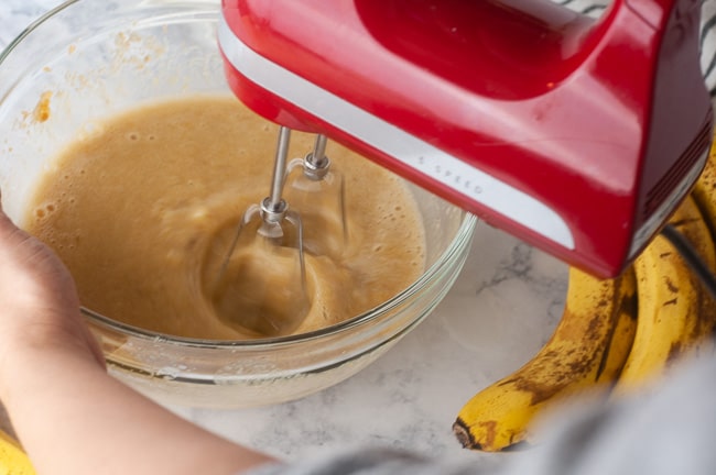 Mix the banana bread batter