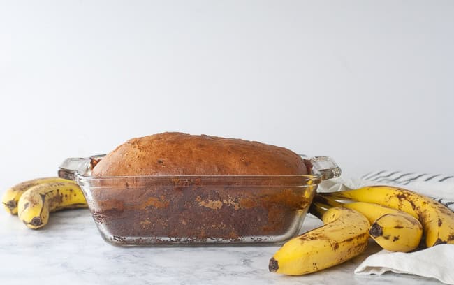 Cinnamon swirl banana bread fresh from the oven