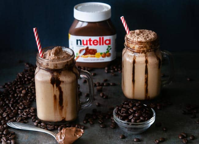 Nutella Frappuccinos are an easy frozen coffee recipe