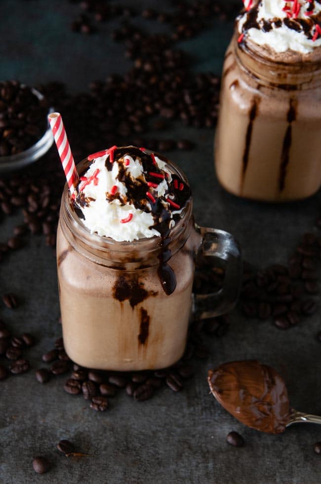 Nutella Frappuccinos are an easy frozen coffee recipe