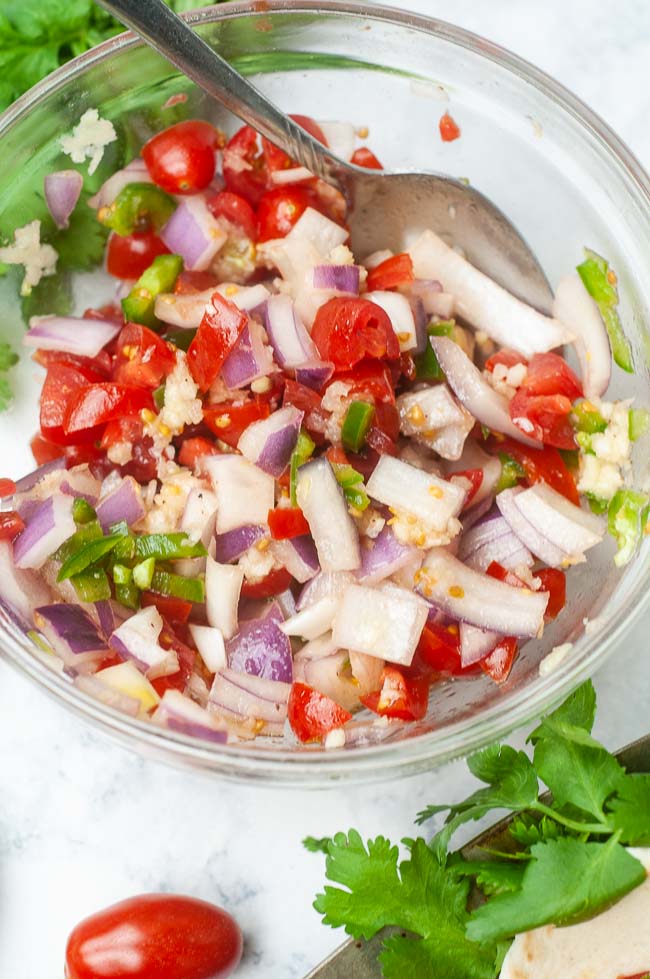 Fresh tomato salsa is easy and delicious