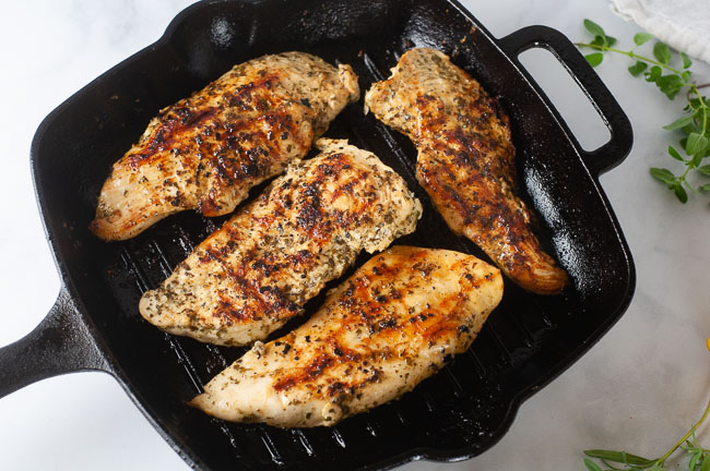 Grill the chicken on a grill pan.
