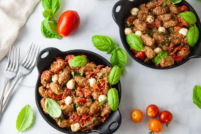 Air fryer gnocchi caprese is a delicious vegetarian dinner