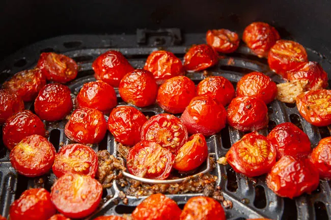 How the tomatoes will look after a spin through the air fryer