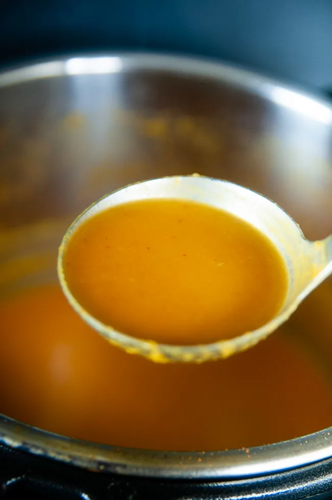 Serve the creamy Thai curry coconut milk butternut squash soup