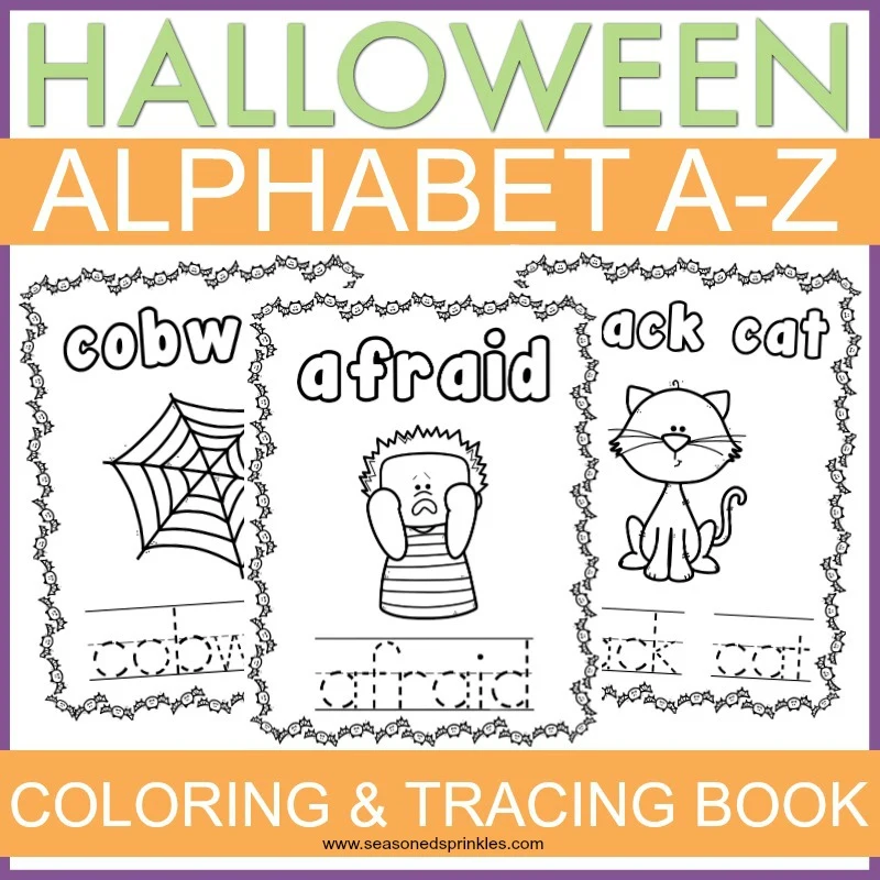 Halloween Alphabet Printable Tracing and Coloring Pages