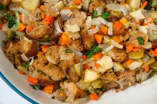 A dish of stuffing