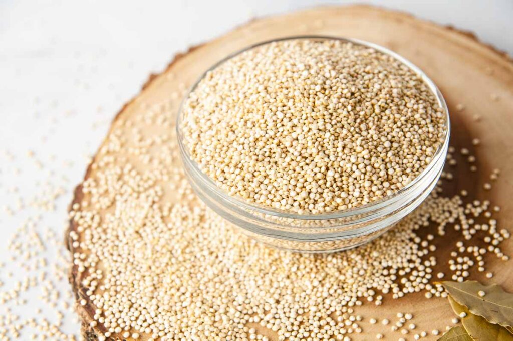 Uncooked white quinoa 