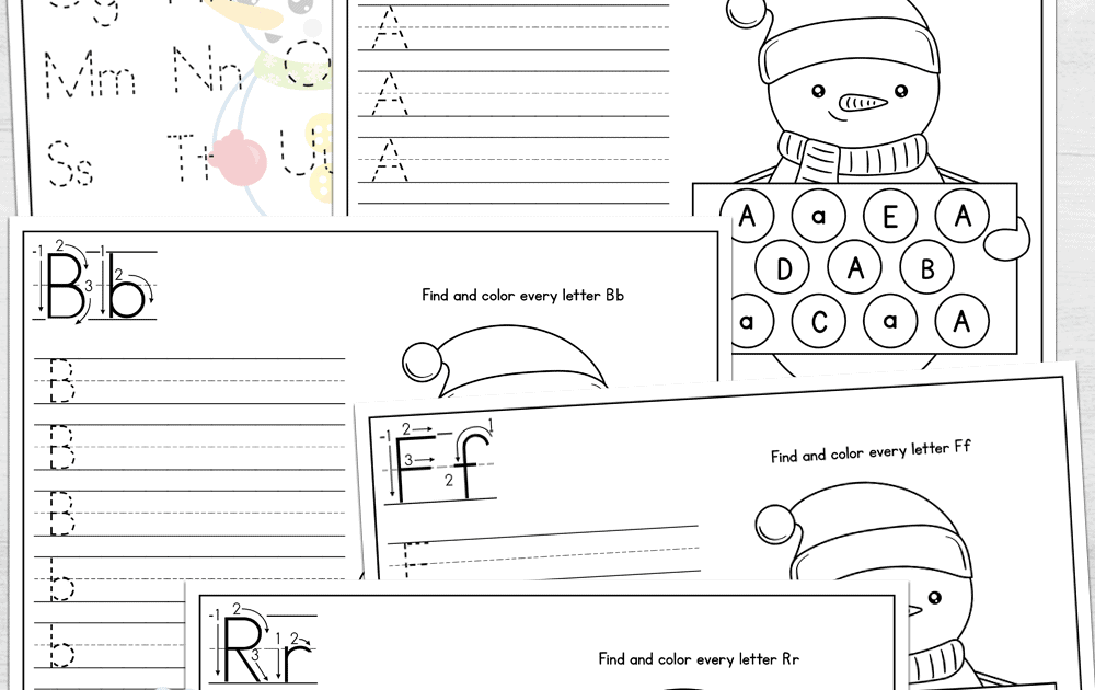 Winter Alphabet Printables for Preschool and Kindergarten Seasoned