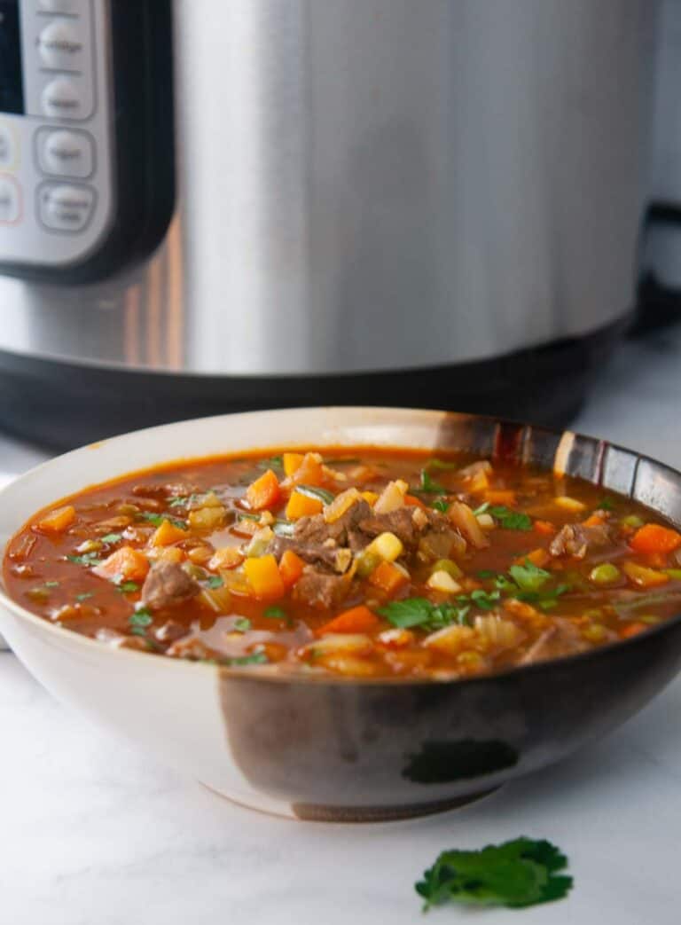 Instant Pot Vegetable Beef Soup Seasoned Sprinkles
