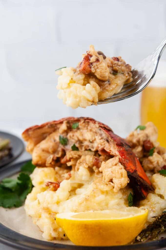 Forkful of lobster risotto perfect for Valentines Day