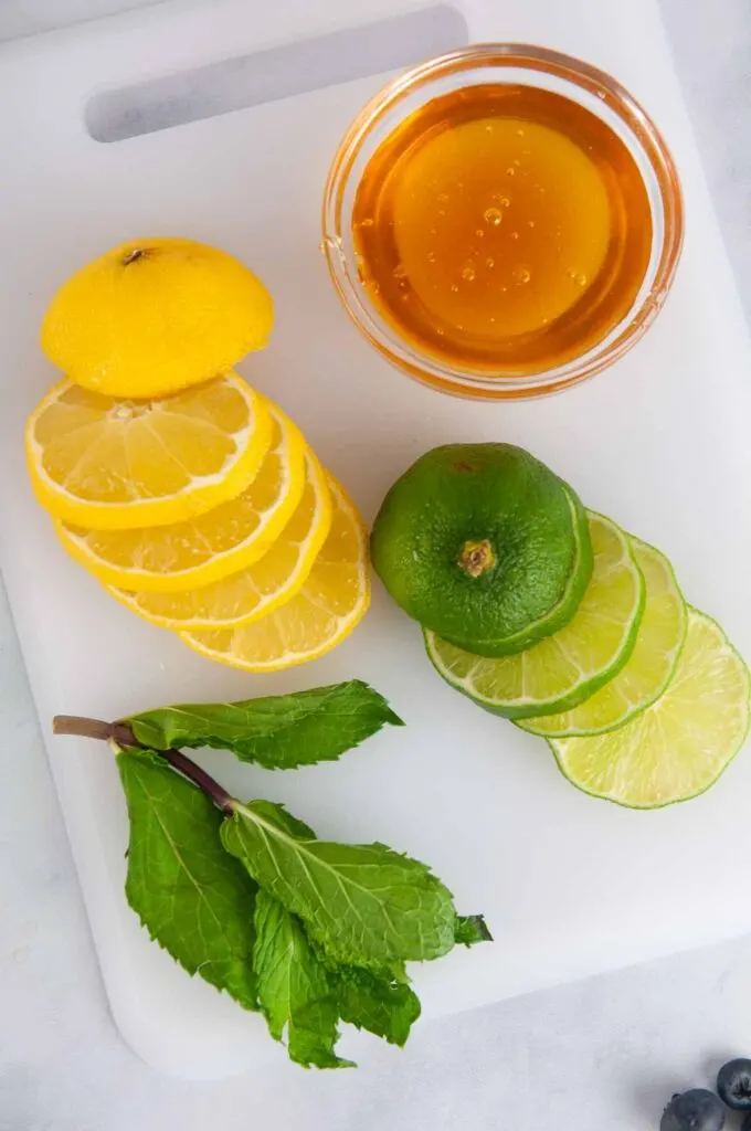Ingredients for the Honey Citrus Dressing: Lemon Juice, Lime Juice and Honey 