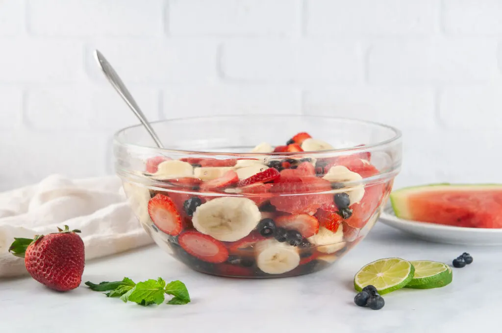 Red White and Blue Fruit Salad makes a refreshing summer side dish