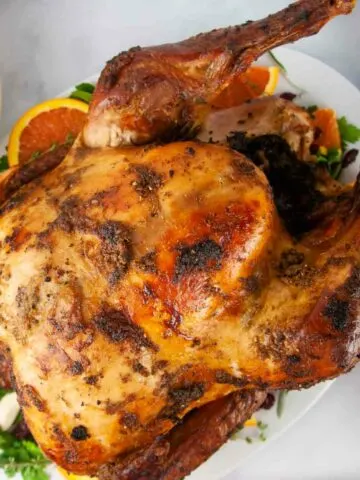 Thanksgiving and Christmas dinner will taste much better when you learn how to make baste for a turkey. The turkey shown has a golden, crisp skin and is a lovely holiday main dish.