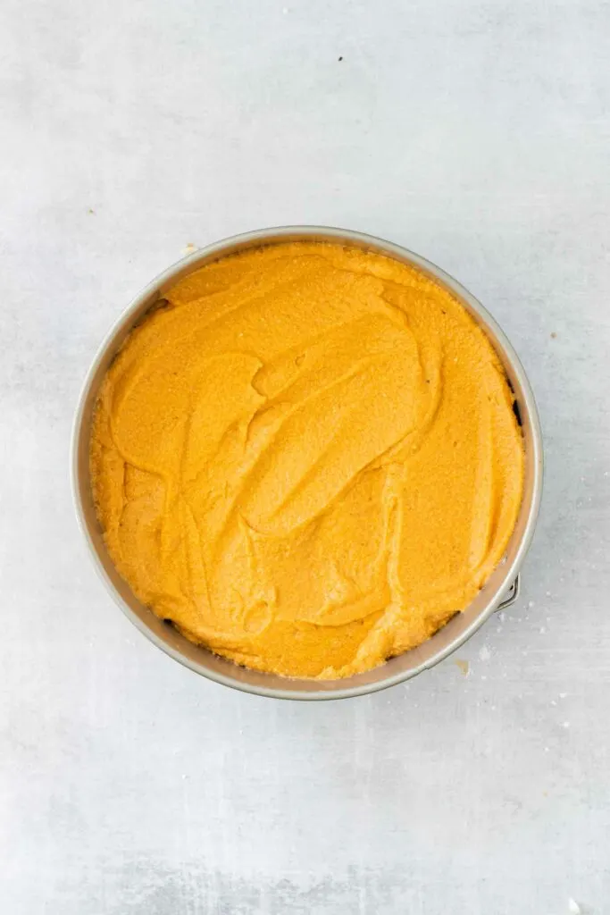 Make the pumpkin cheesecake mixture