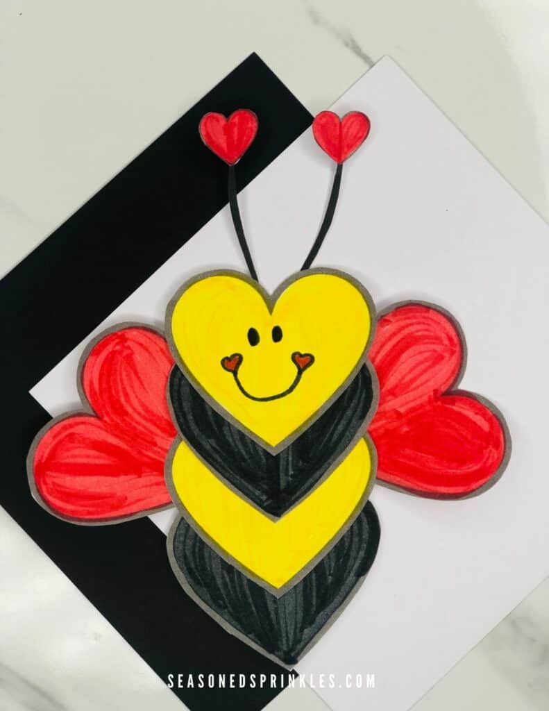 Kids Valentine Craft Printable Valentine's Day Bee Craft