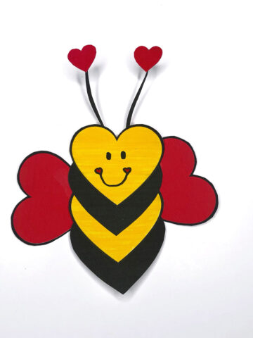 Kids Valentine Craft Printable Valentine's Day Bee Craft