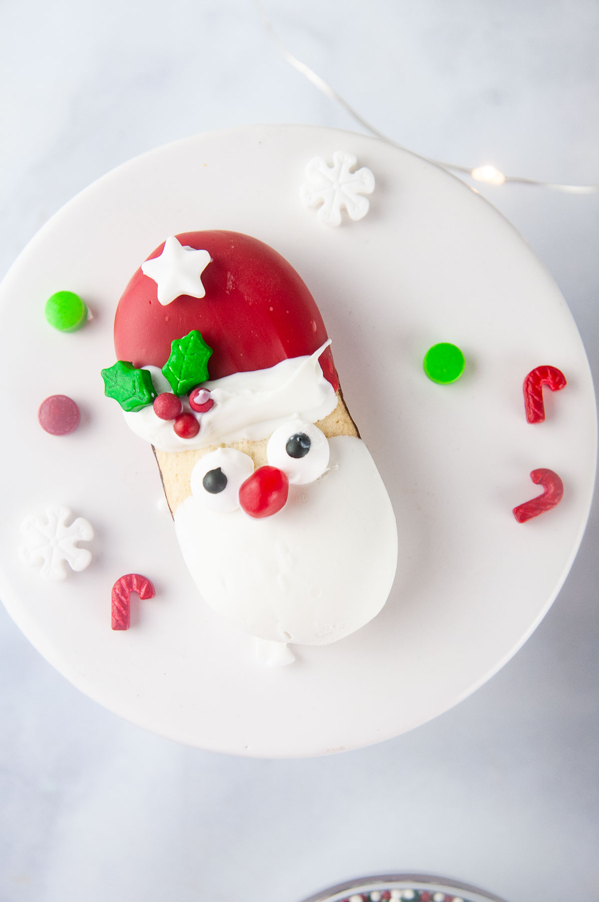 A plate of easy Santa cookies is so festive at Christmas parties or to leave out on Christmas Eve.