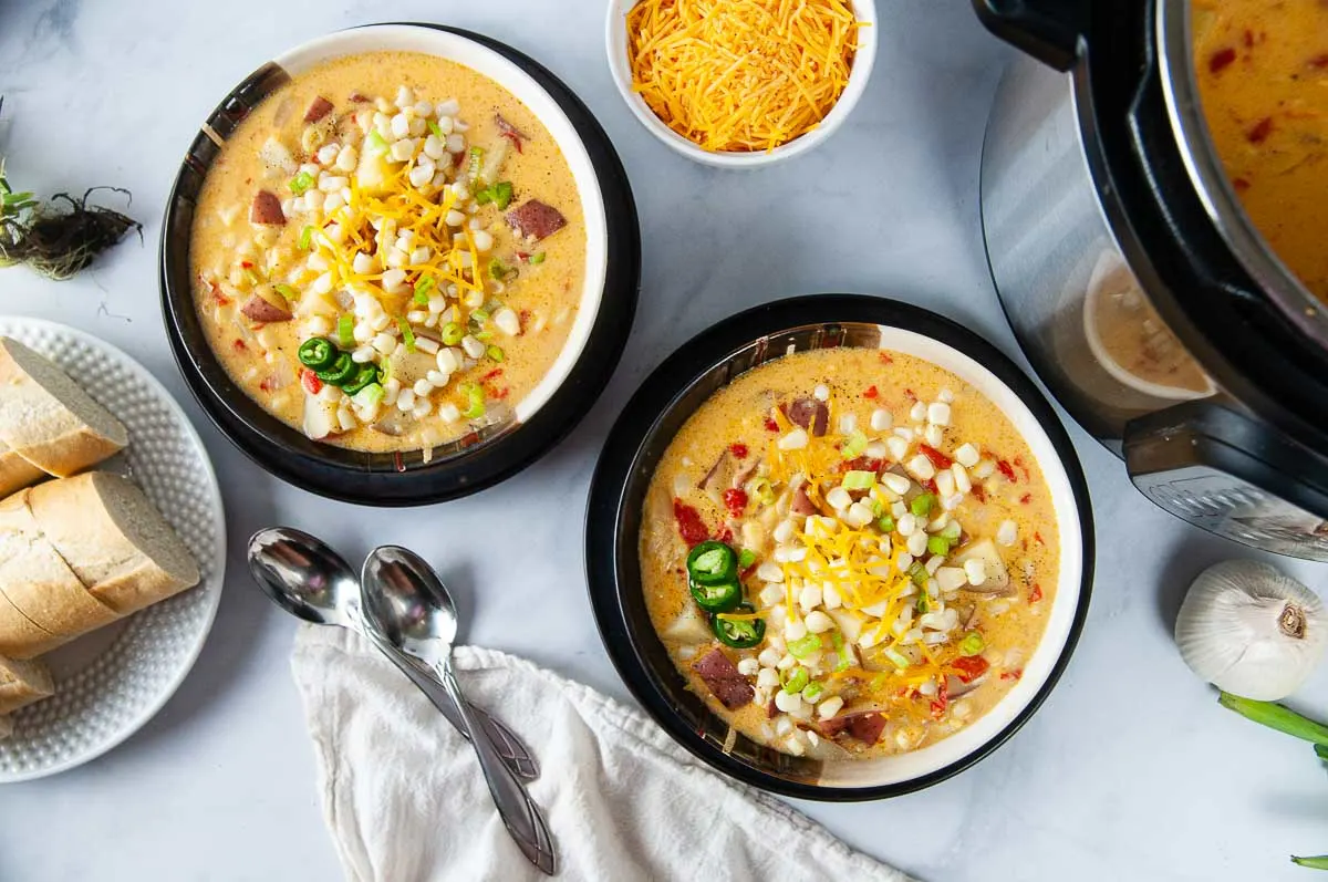 Instant Pot corn chowder is a delicious, cozy soup.