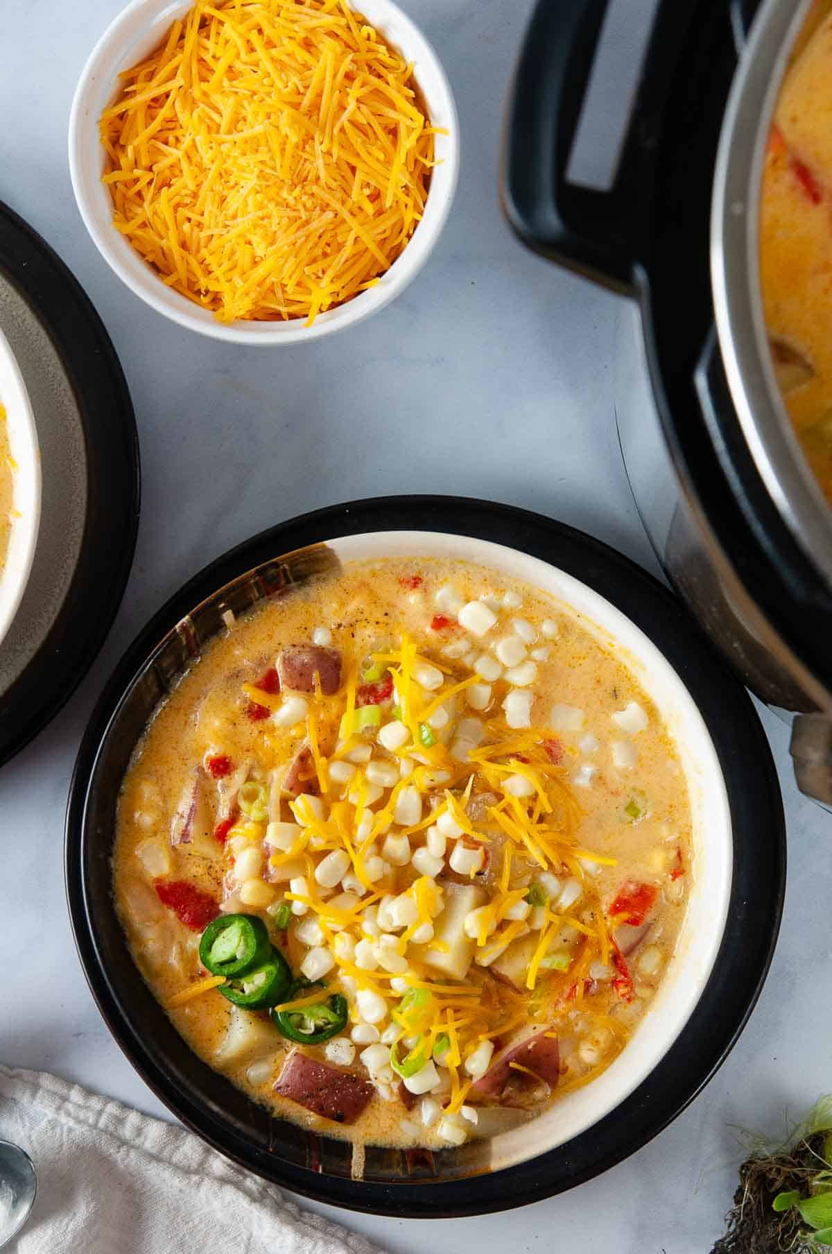 Instant Pot corn chowder is a delicious, cozy soup.