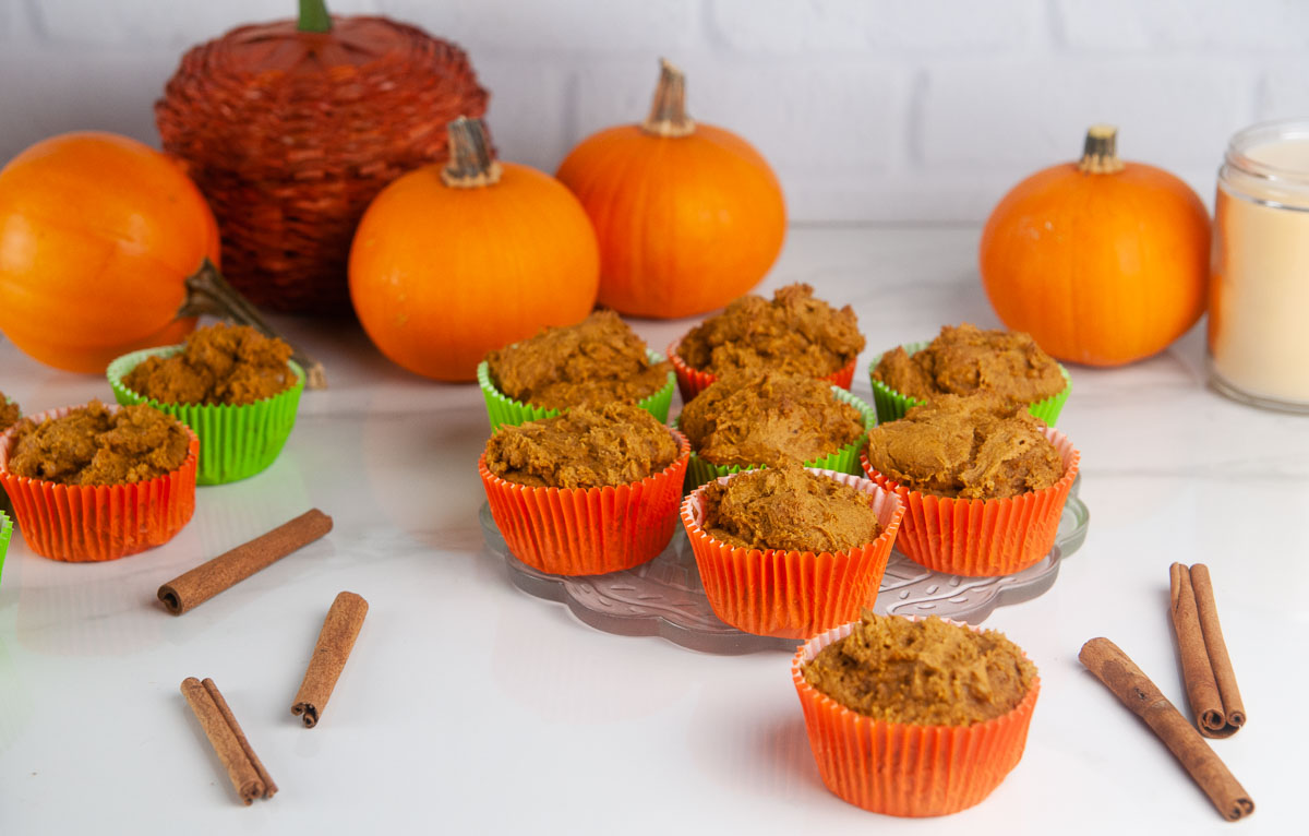 2 ingredient pumpkin muffins with cake mix are a lovely fall treat