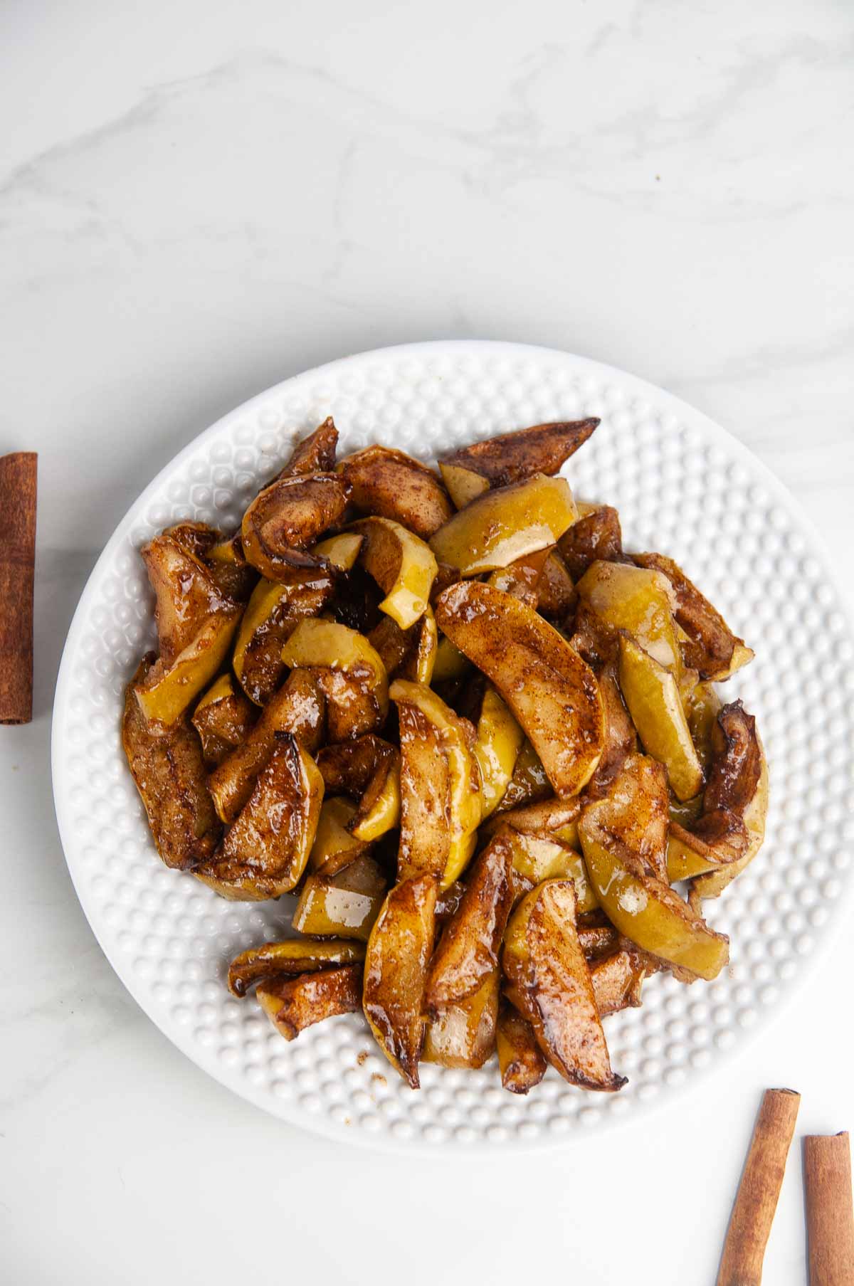 Air fryer apples are a lighter version of the side and dessert