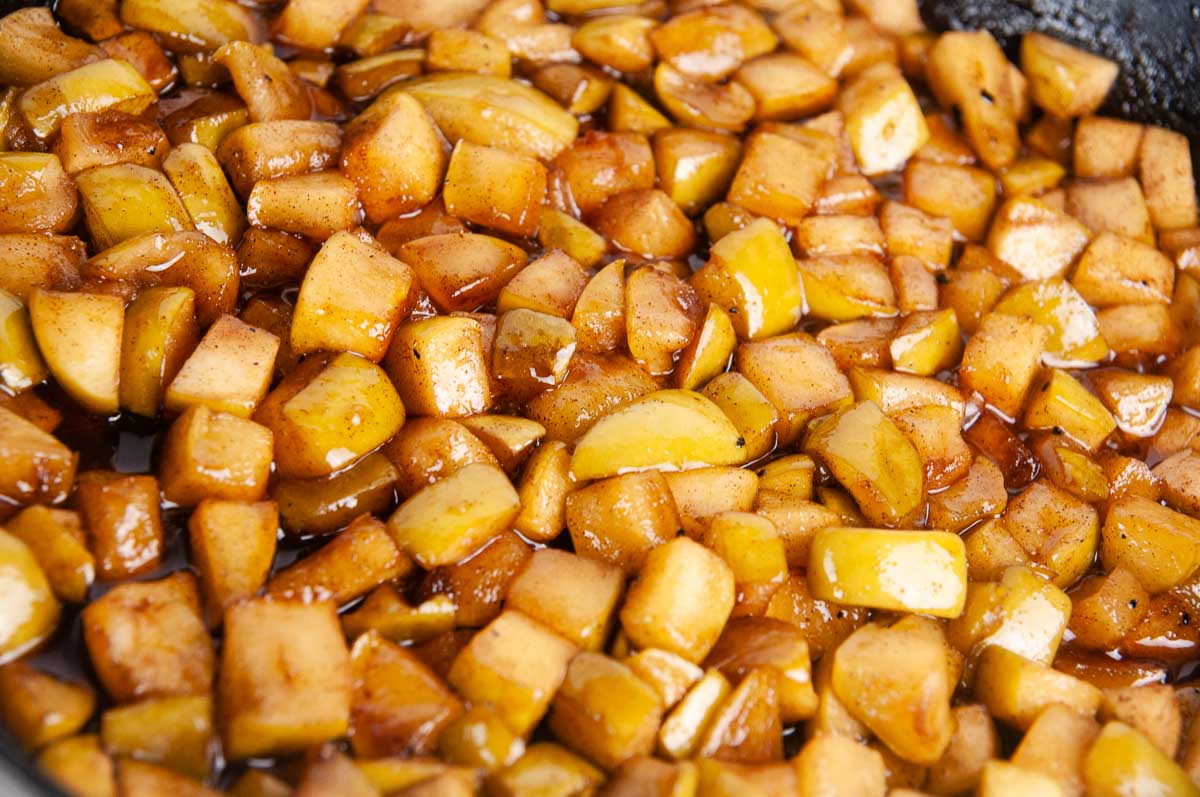 Easy Fried Apples make a delicious side dish at the holidays, breakfast topping, or base for pie pie filling.
