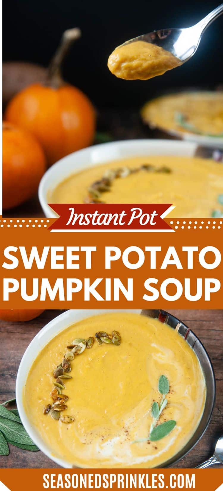 Easy Creamy Sweet Potato and Pumpkin Soup Seasoned Sprinkles