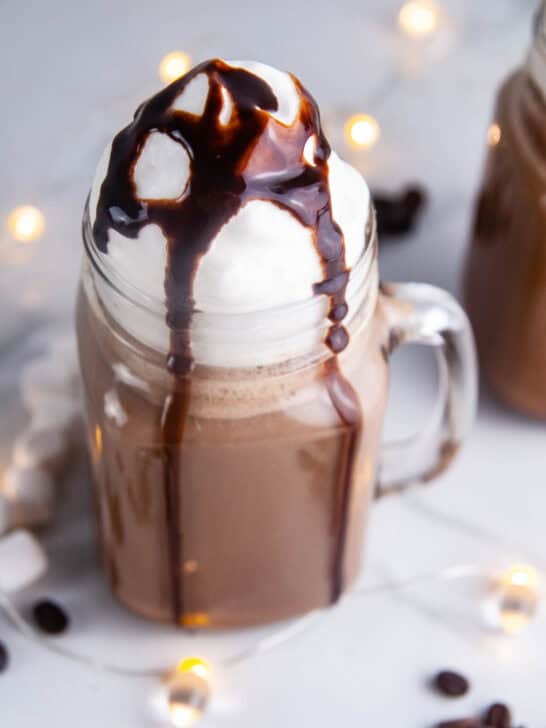Easy Hot Chocolate Coffee is a coffee shop style warm drink you can make and enjoy right at home!