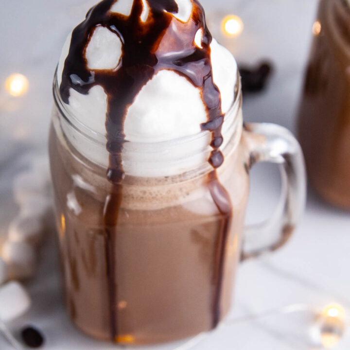Easy Hot Chocolate Coffee is a coffee shop style warm drink you can make and enjoy right at home!
