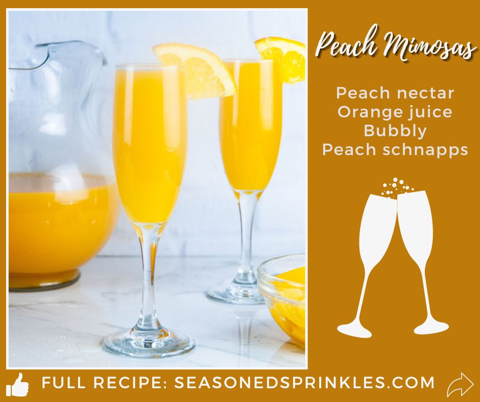 The Best Sweet Peach Mimosas (Mimosas with Peach Schnapps