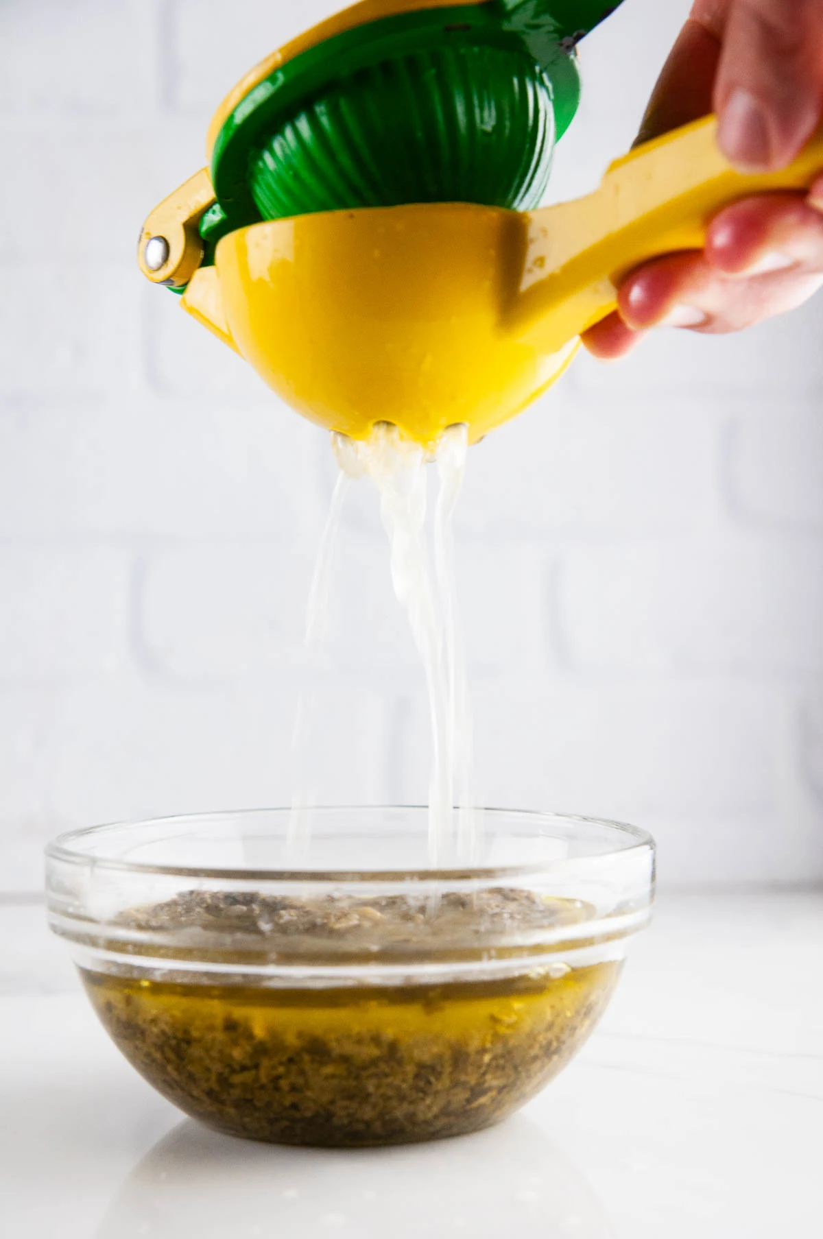 Add fresh lemon juice to the pesto to make a lemony pesto for the Caprese Salad.