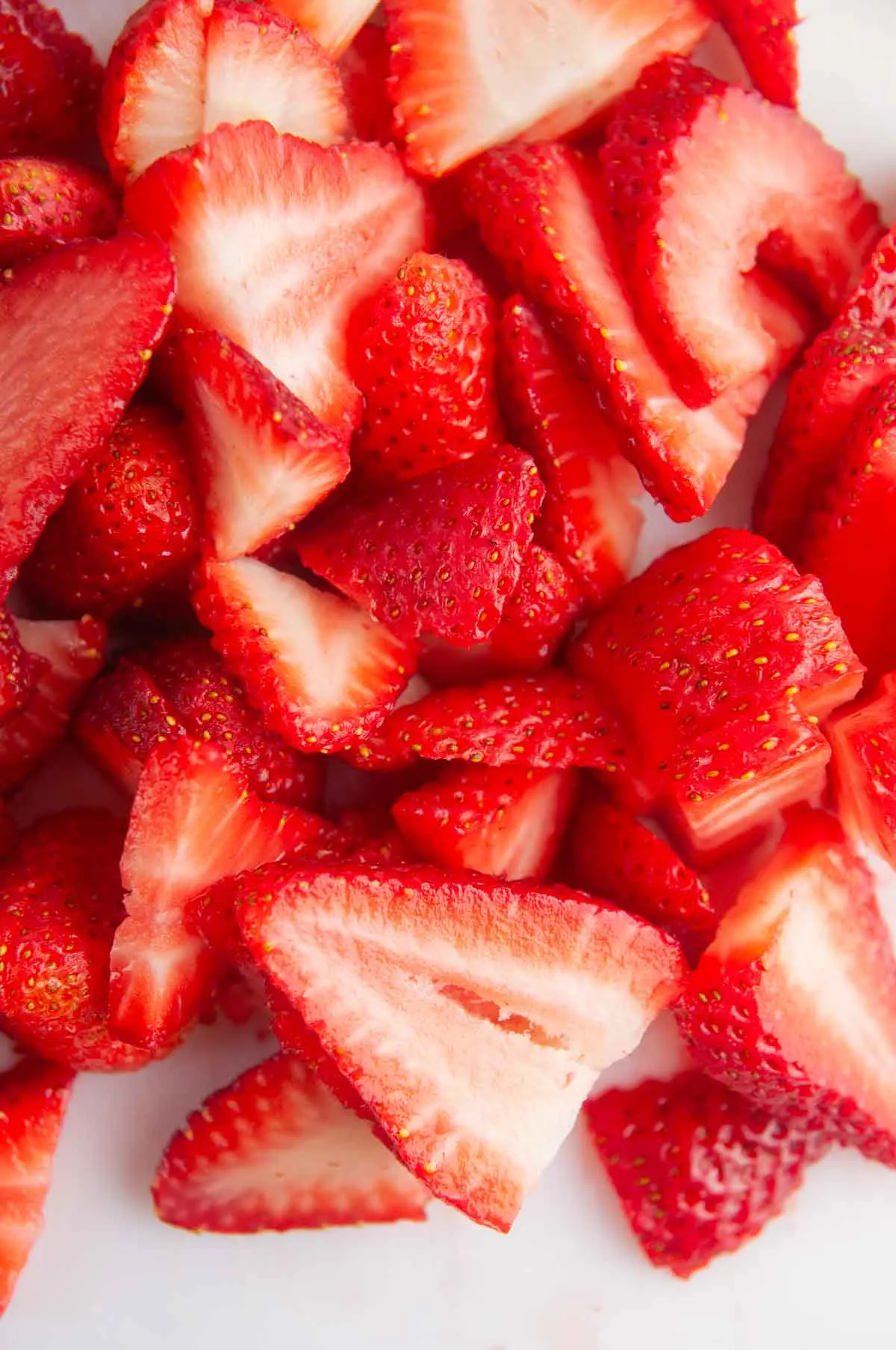 Sliced strawberries