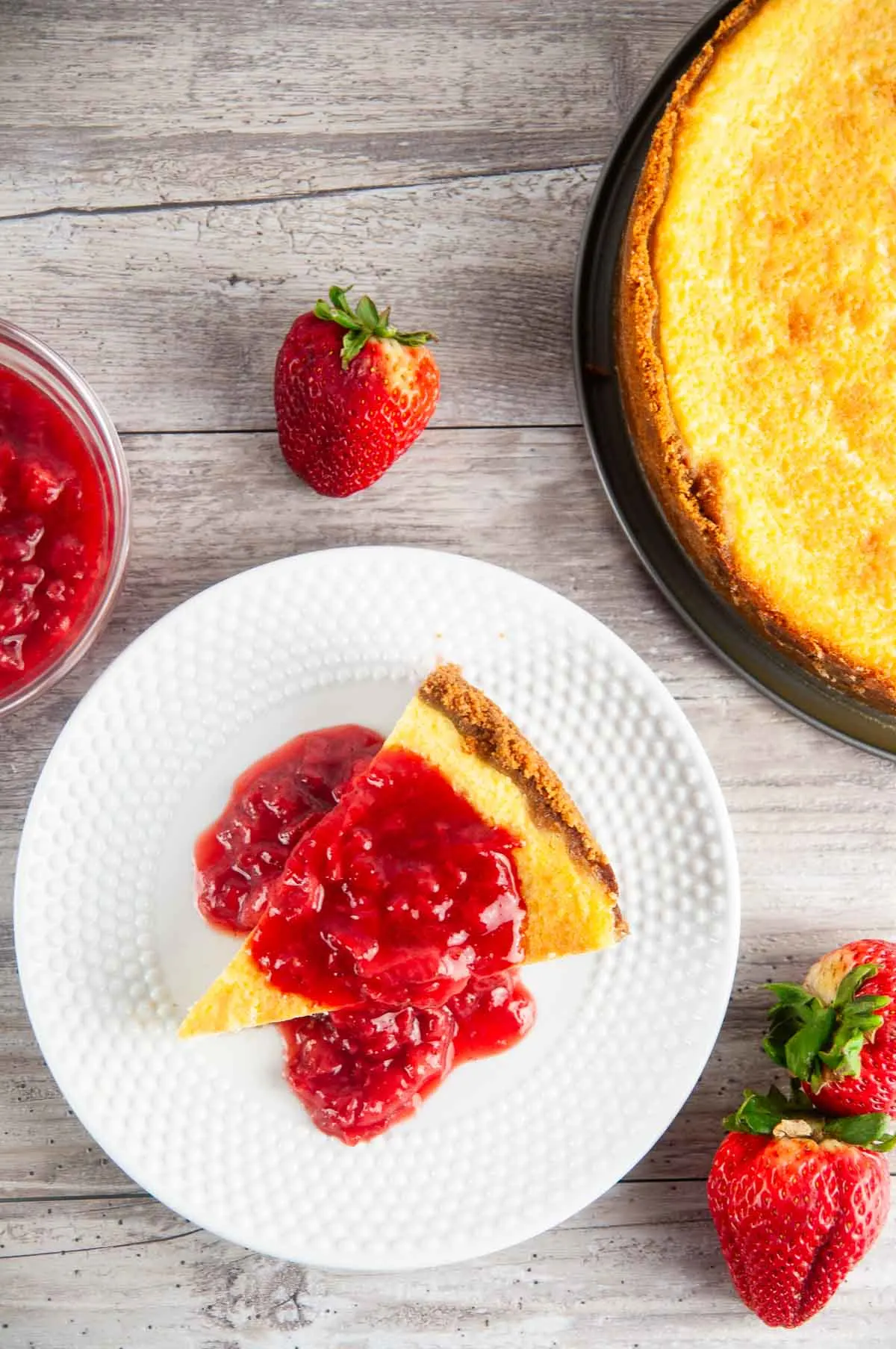 Learn how to make strawberry topping for cheesecake with this easy recipe. With only 3 ingredients, you'll be whipping this up and spooning it onto cheesecakes, other desserts, and even on waffles and pancakes all the time!